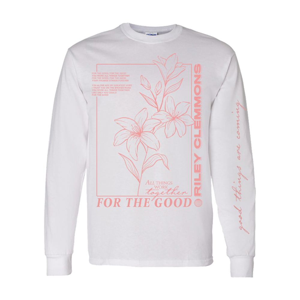 For the good lily pink and white long sleeve tee Riley Clemmons