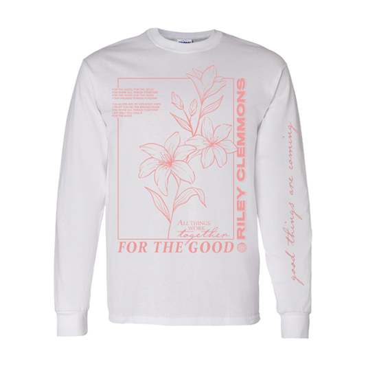 For the good lily pink and white long sleeve tee Riley Clemmons