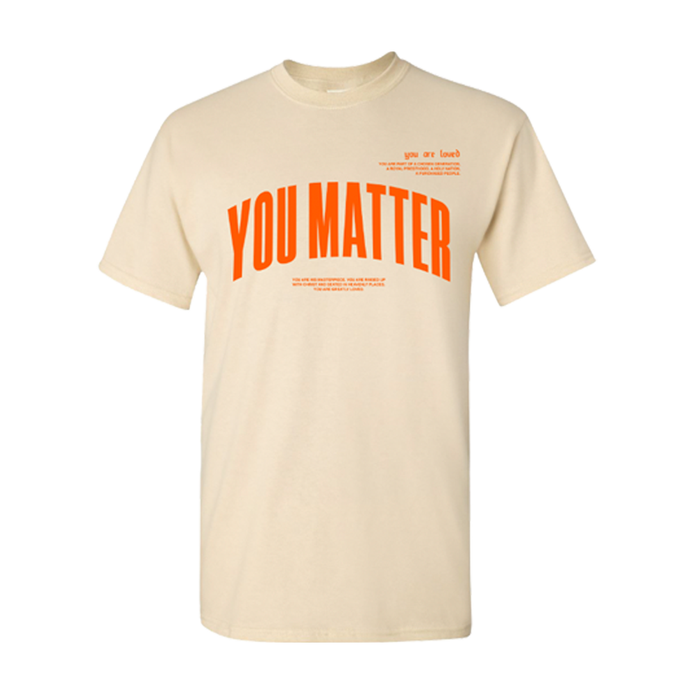 You matter tan and orange tee Riley Clemmons